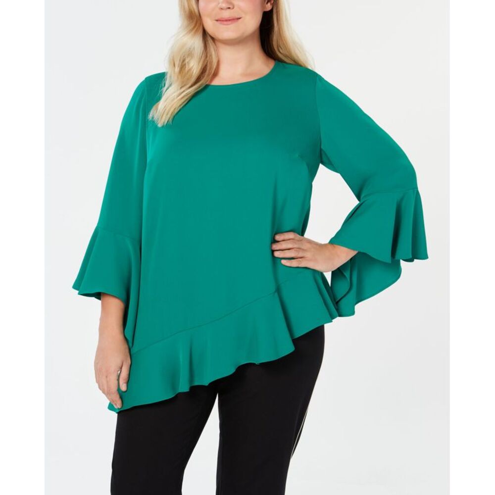 Alfani Plus Size Asymmetrical Bell Sleeve Top